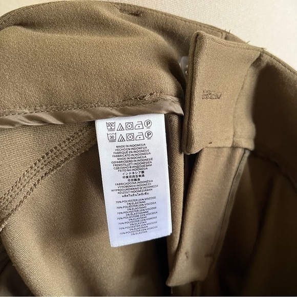 Michael Kors Olive Green Dress Pants Flat Front Cropped Stretch Career Size 4 - Picture 5 of 6